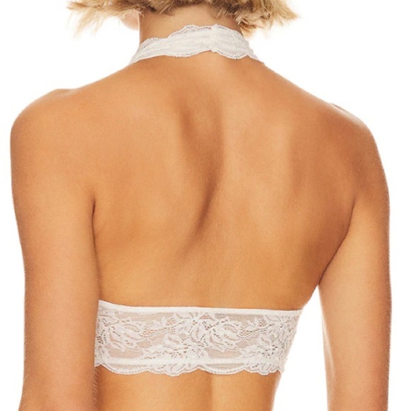 NWT FREE PEOPLE X INTIMATELY FP Lace Halter Bralette in Ivory - Picture 3 of 6